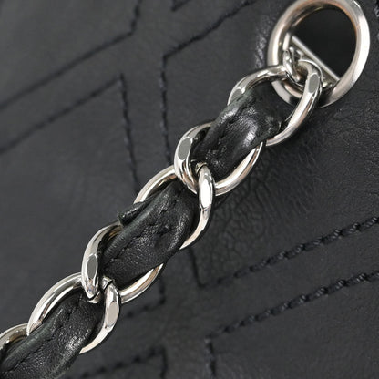 Chanel Black Calfskin Diamond Stitch Tote Handbag