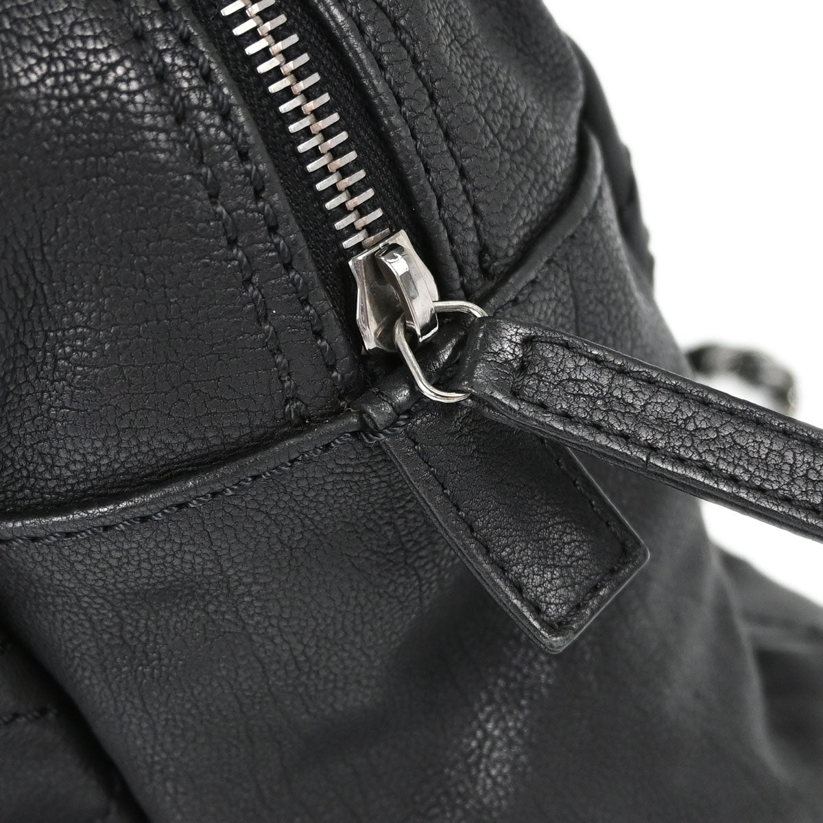 Chanel Black Calfskin Diamond Stitch Tote Handbag