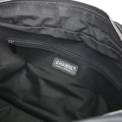 Chanel Black Calfskin Diamond Stitch Tote Handbag