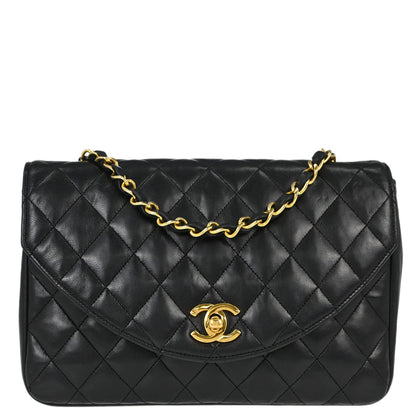 Chanel 1986-1988 Black Lambskin Shoulder Bag