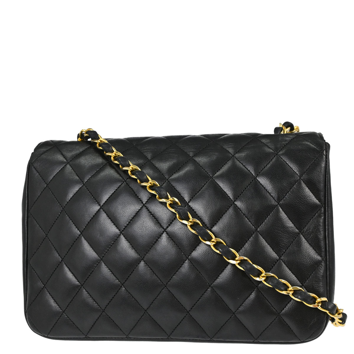 Chanel 1986-1988 Black Lambskin Shoulder Bag