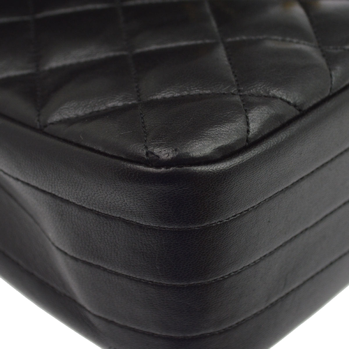 Chanel 1986-1988 Black Lambskin Shoulder Bag
