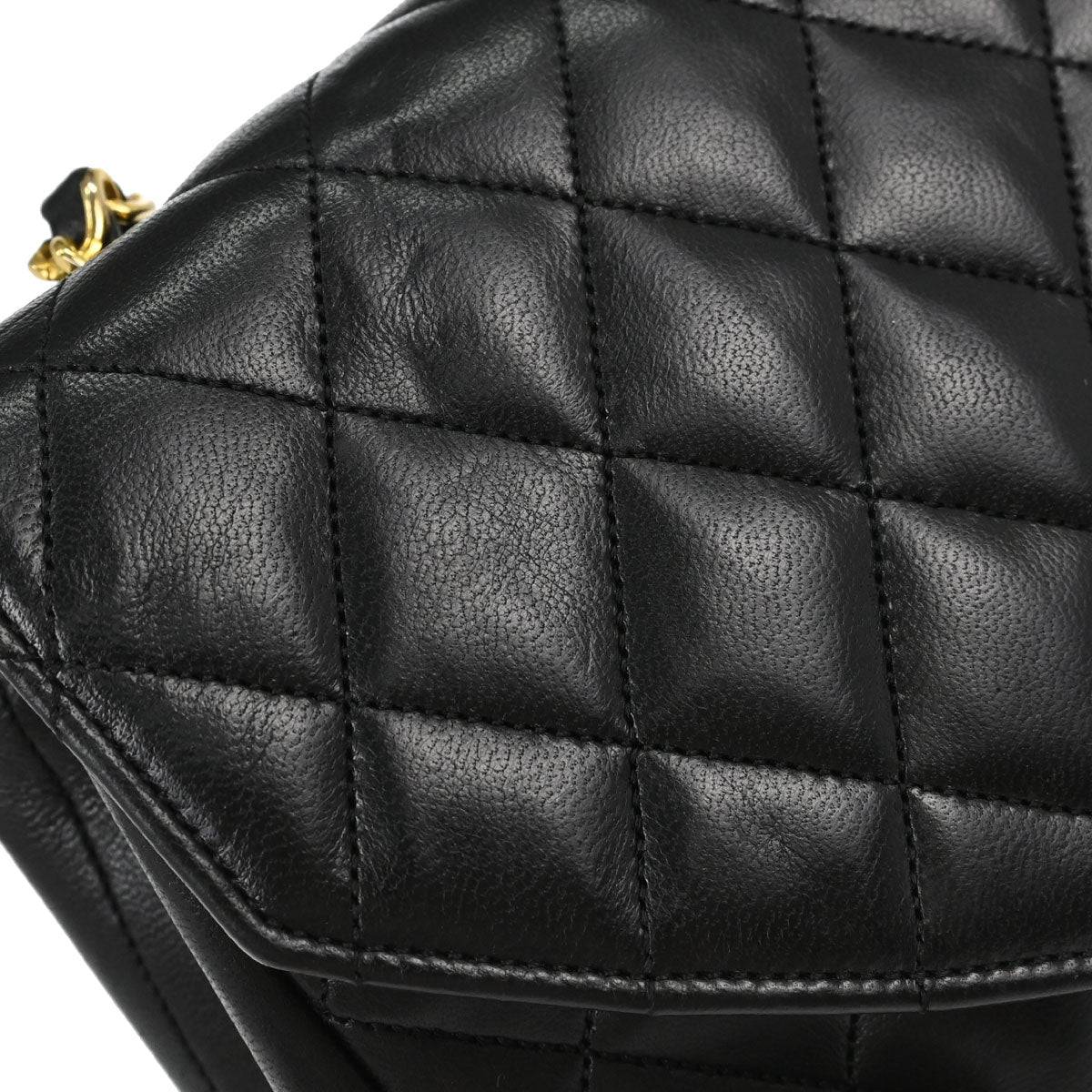 Chanel 1986-1988 Black Lambskin Shoulder Bag