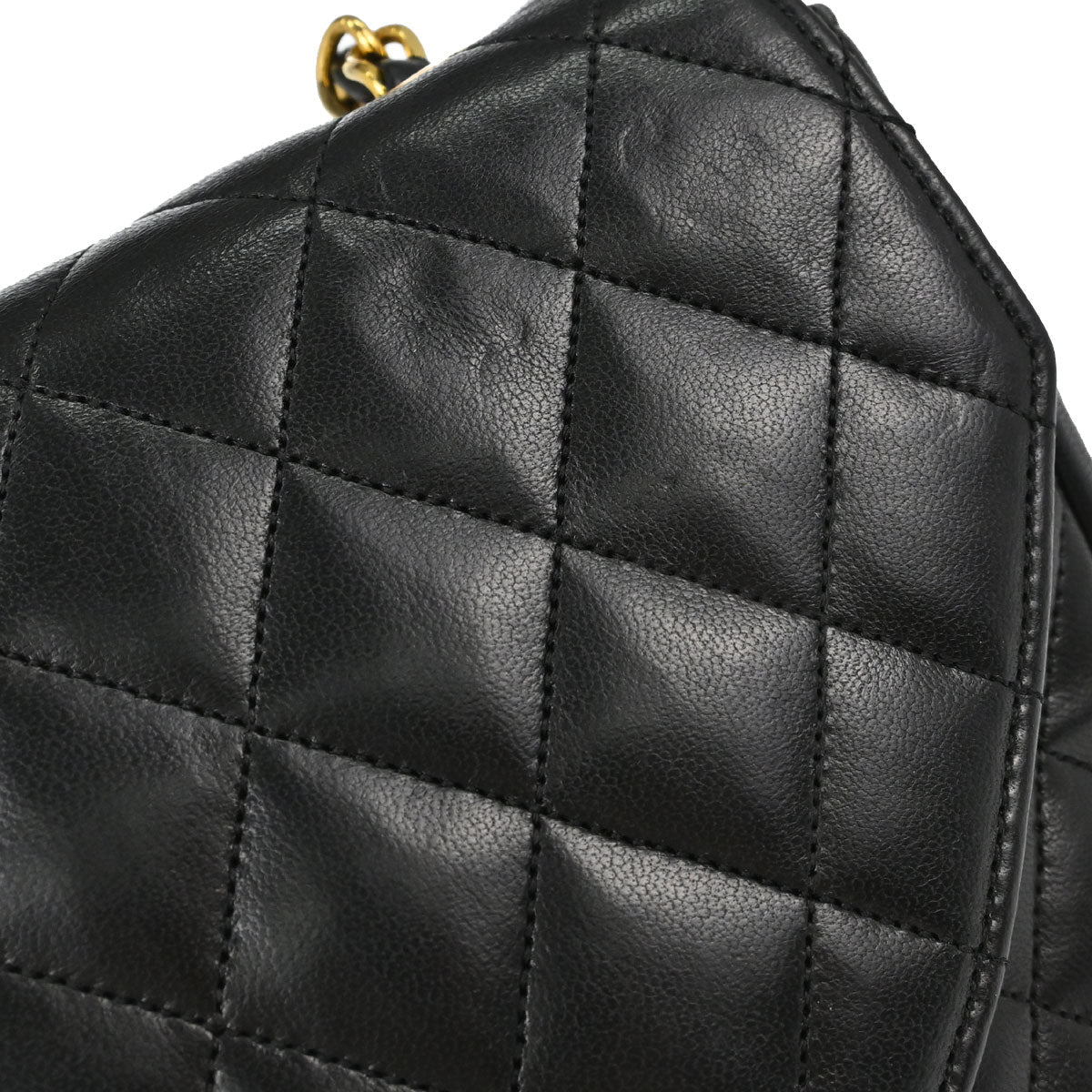 Chanel 1986-1988 Black Lambskin Shoulder Bag