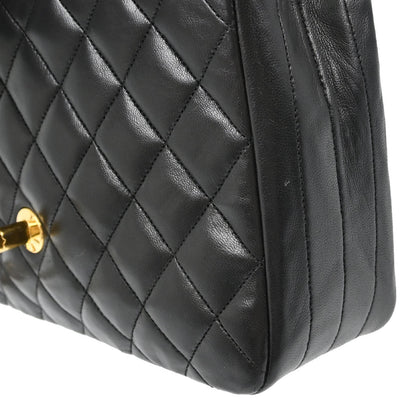 Chanel 1986-1988 Black Lambskin Shoulder Bag