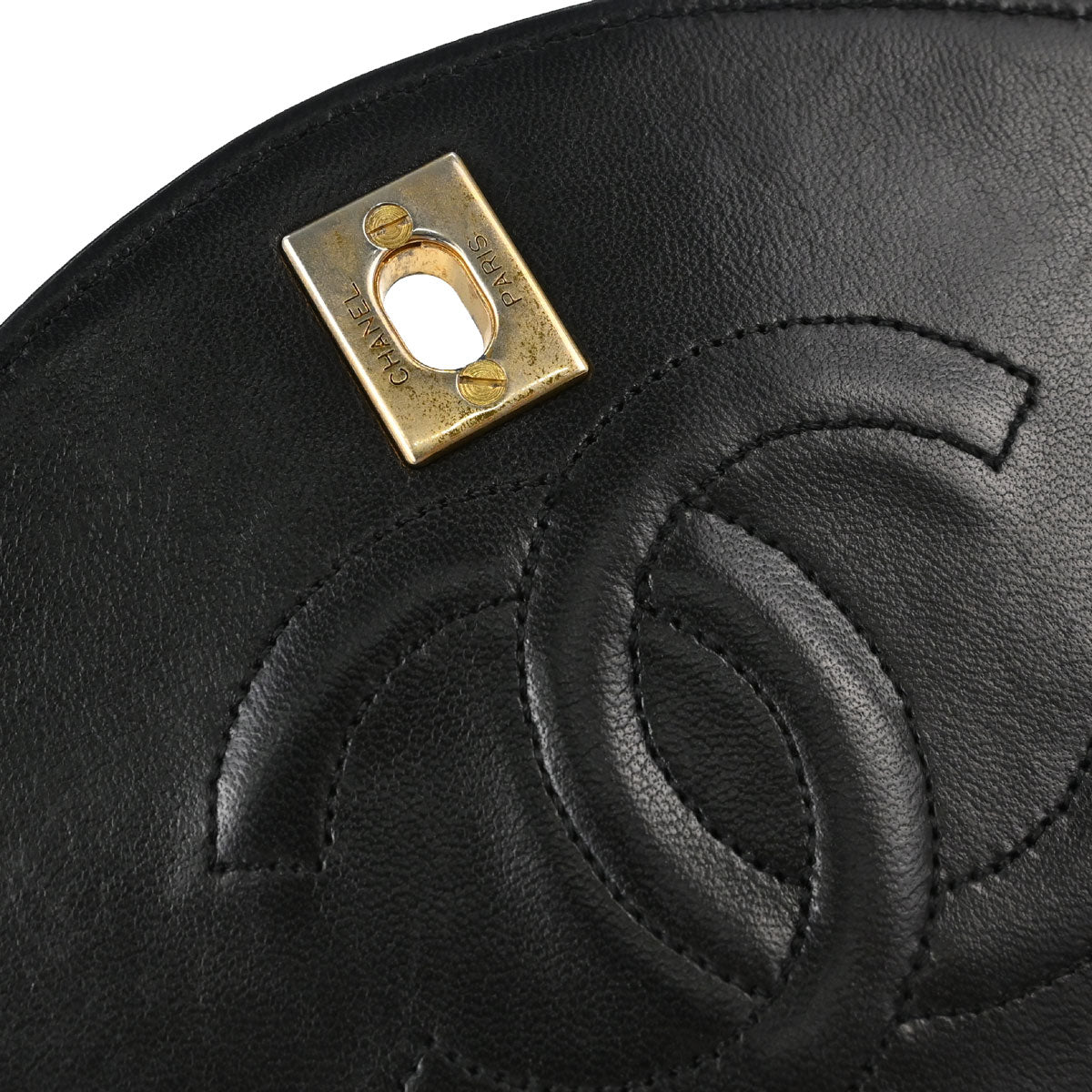 Chanel 1986-1988 Black Lambskin Shoulder Bag