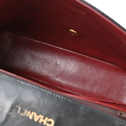 Chanel 1986-1988 Black Lambskin Shoulder Bag