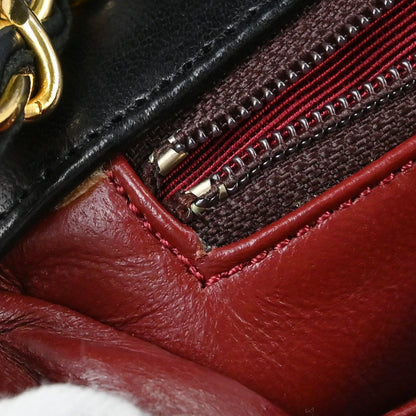 Chanel 1986-1988 Black Lambskin Shoulder Bag