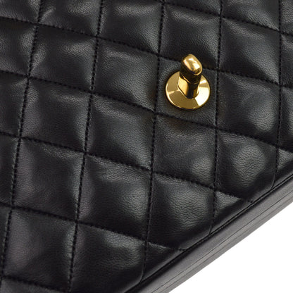 Chanel 1986-1988 Black Lambskin Shoulder Bag