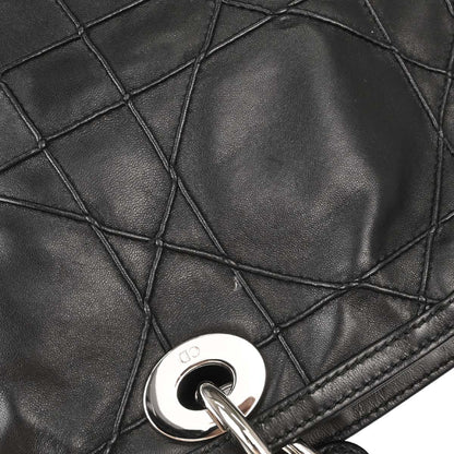 Christian Dior Black Lambskin Cannage Granville 2way Shoulder Handbag