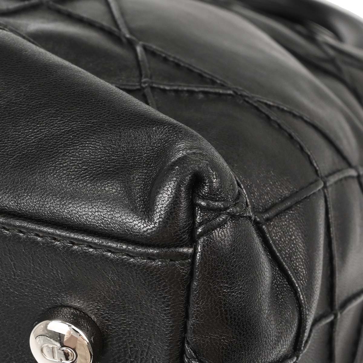 Christian Dior Black Lambskin Cannage Granville 2way Shoulder Handbag