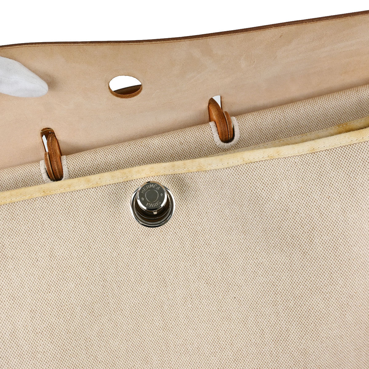 Hermes Beige Toile H Herbag GM 2 in 1 2way Shoulder Handbag