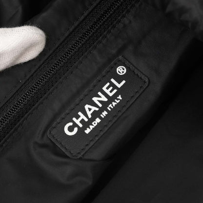 Chanel White Black Wool Nylon Coco Neige Shopping Tote 2way Shoulder Handbag