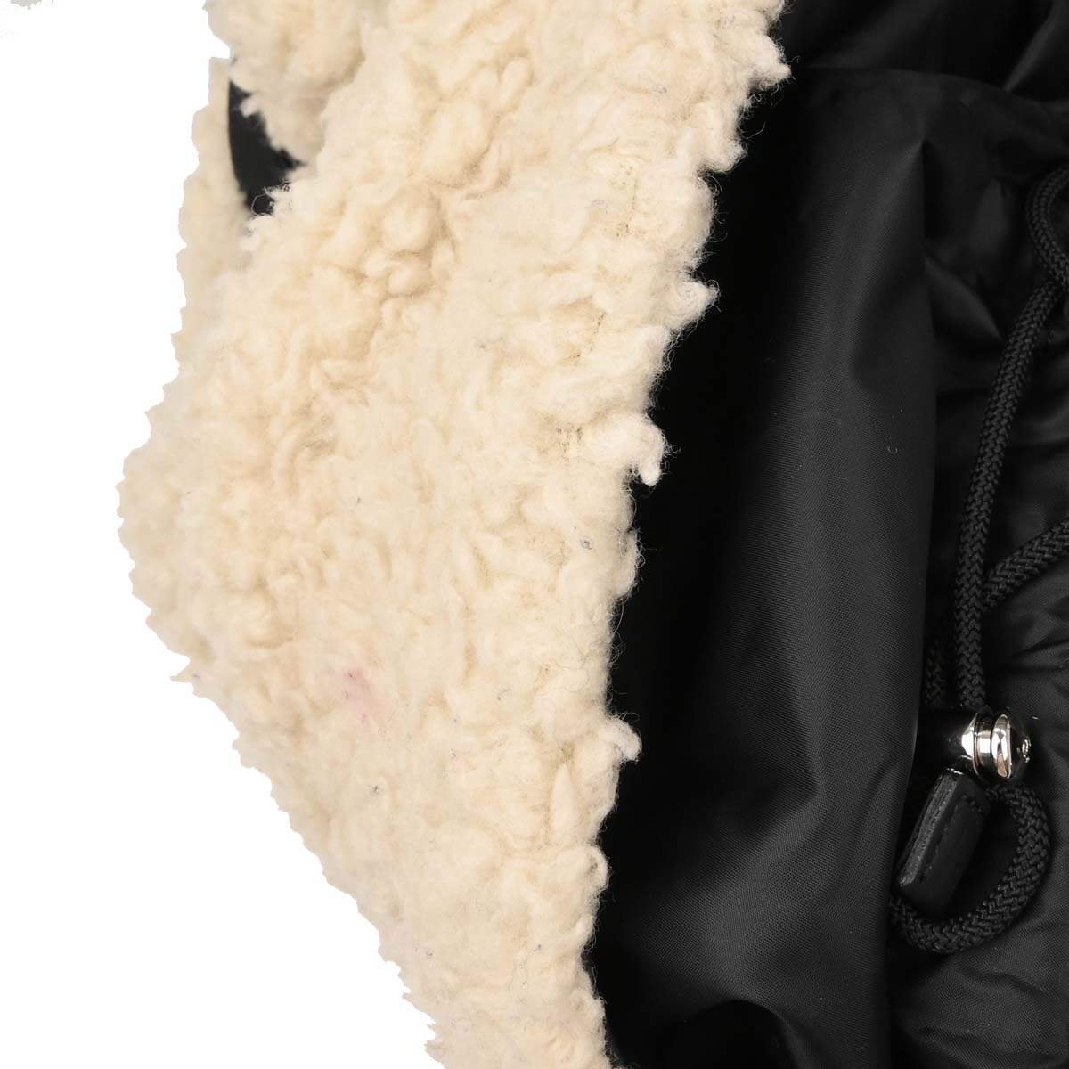 Chanel White Black Wool Nylon Coco Neige Shopping Tote 2way Shoulder Handbag