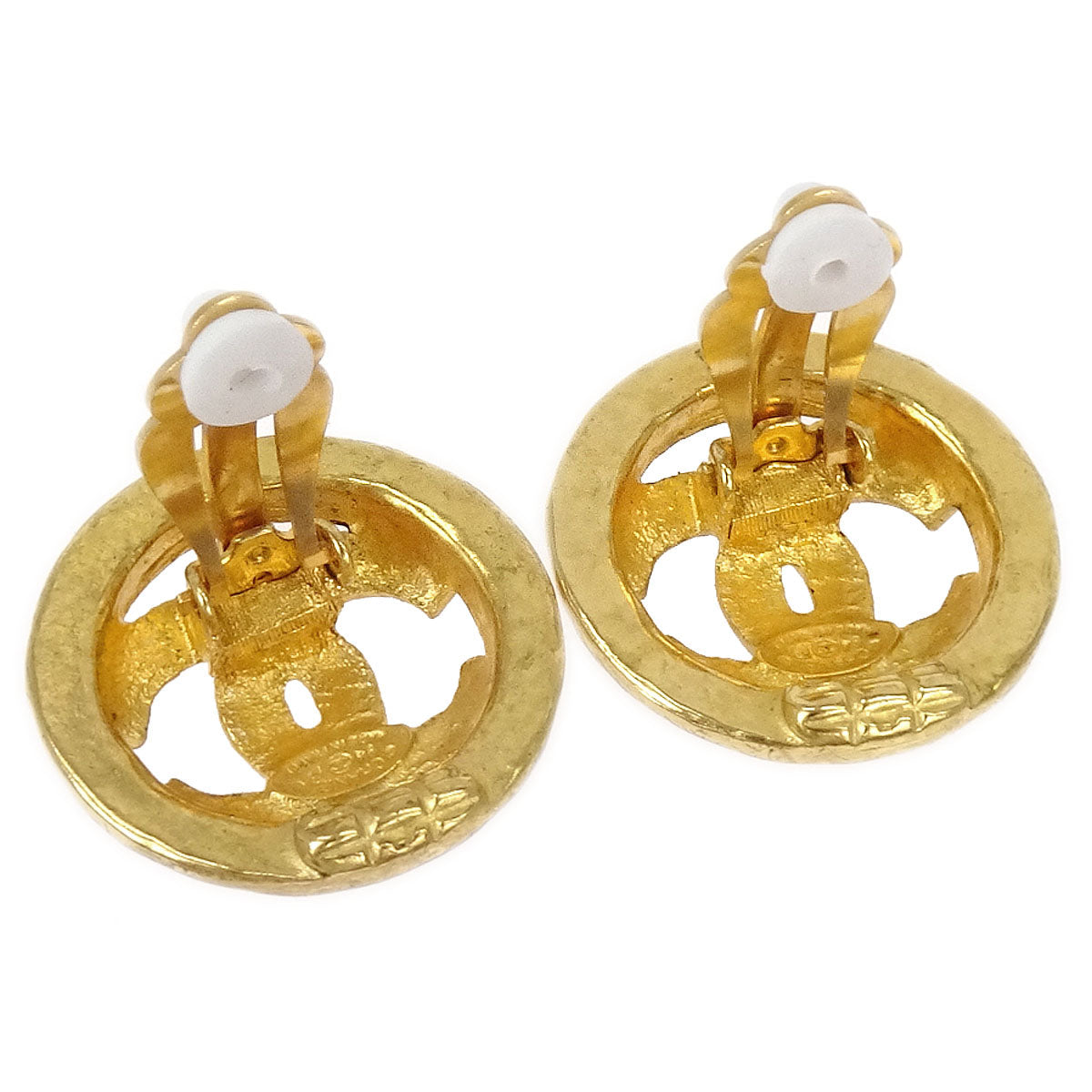 Chanel Button CC Clip-On Earrings Gold 94P