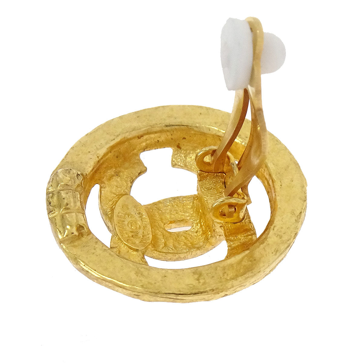 Chanel Button CC Clip-On Earrings Gold 94P