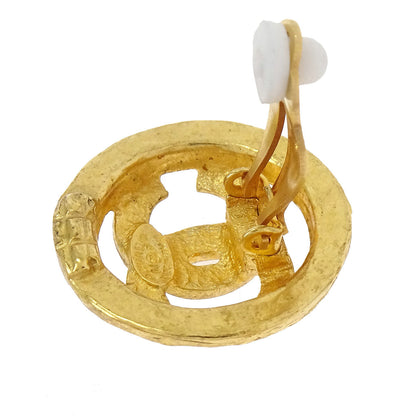 Chanel Button CC Clip-On Earrings Gold 94P