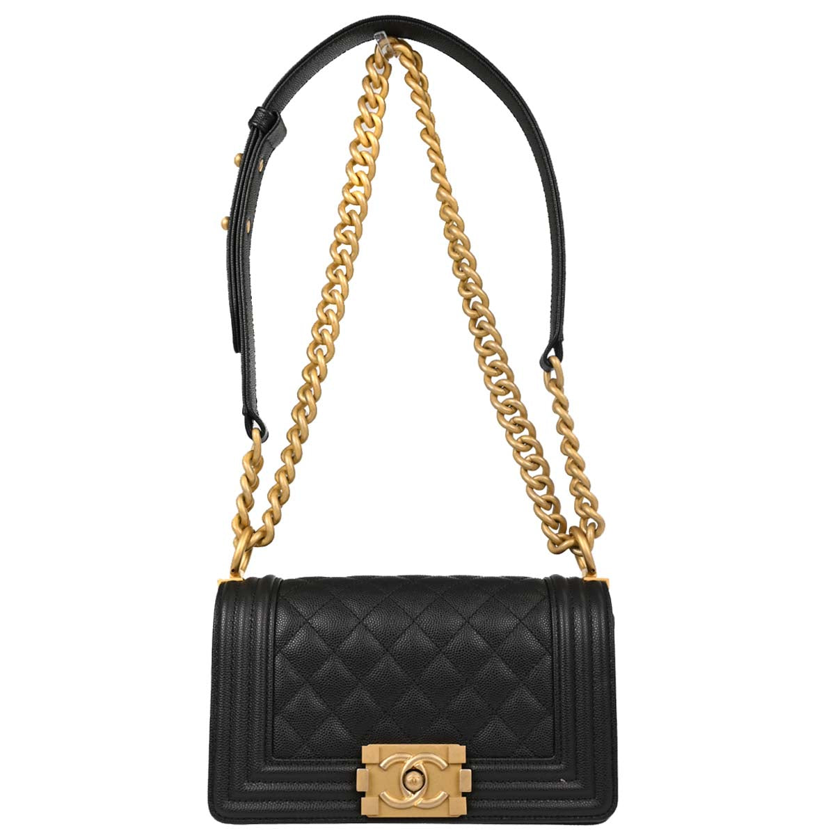 Boy Chanel Black Caviar Skin Small Chain Shoulder Bag
