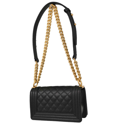 Boy Chanel Black Caviar Skin Small Chain Shoulder Bag