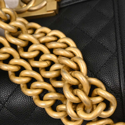 Boy Chanel Black Caviar Skin Small Chain Shoulder Bag