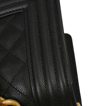 Boy Chanel Black Caviar Skin Small Chain Shoulder Bag
