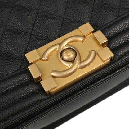 Boy Chanel Black Caviar Skin Small Chain Shoulder Bag