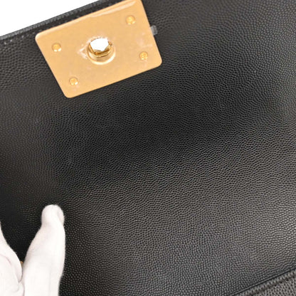 Boy Chanel Black Caviar Skin Small Chain Shoulder Bag