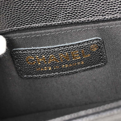 Boy Chanel Black Caviar Skin Small Chain Shoulder Bag