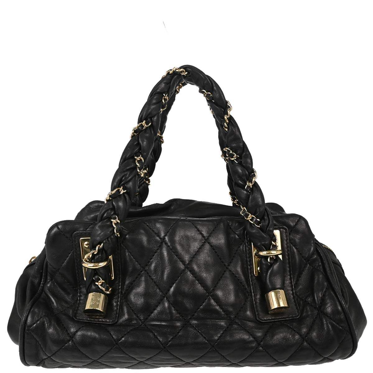 Chanel Black Lambskin Lady Braid Handbag
