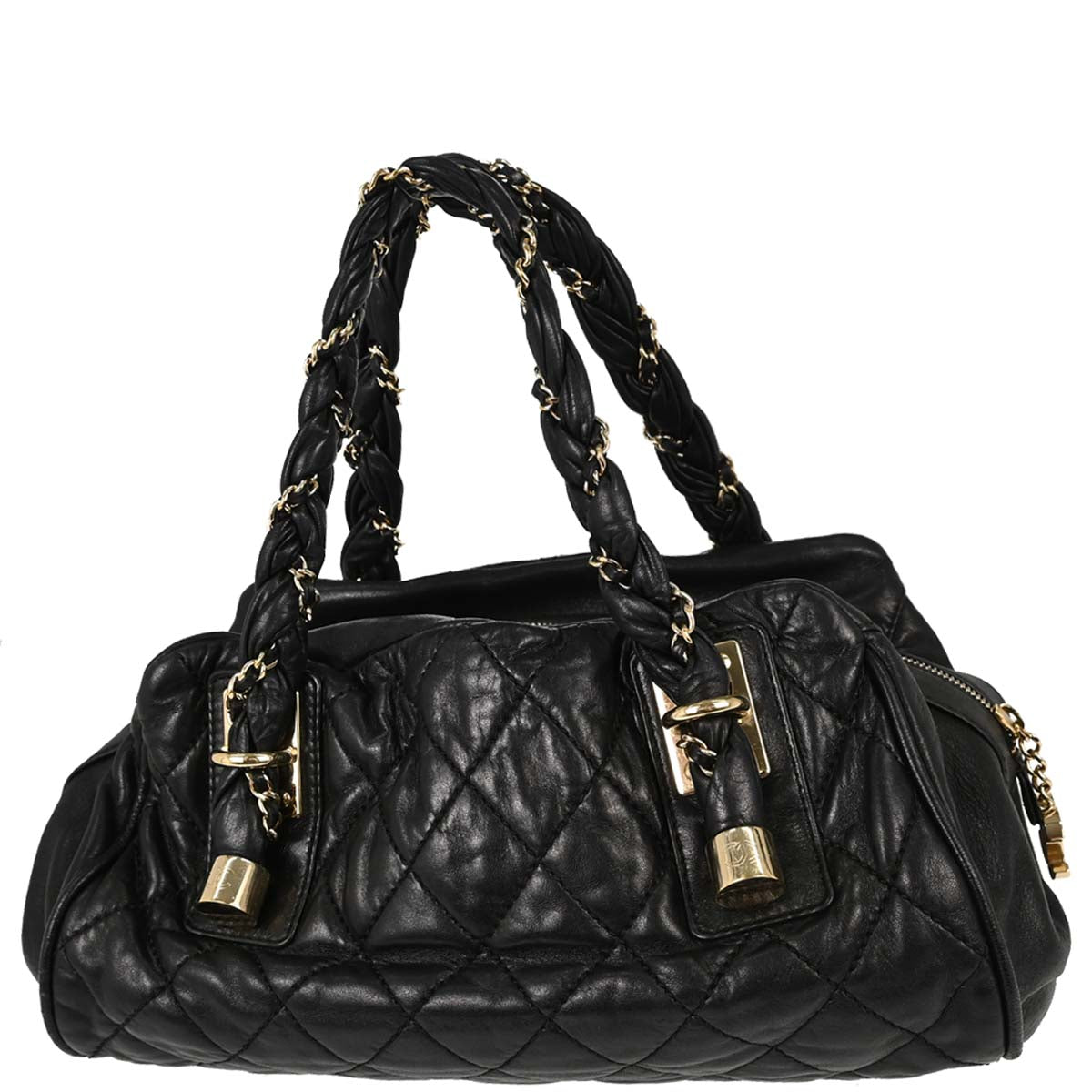 Chanel Black Lambskin Lady Braid Handbag