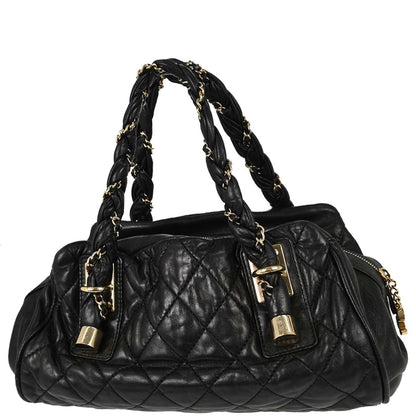 Chanel Black Lambskin Lady Braid Handbag