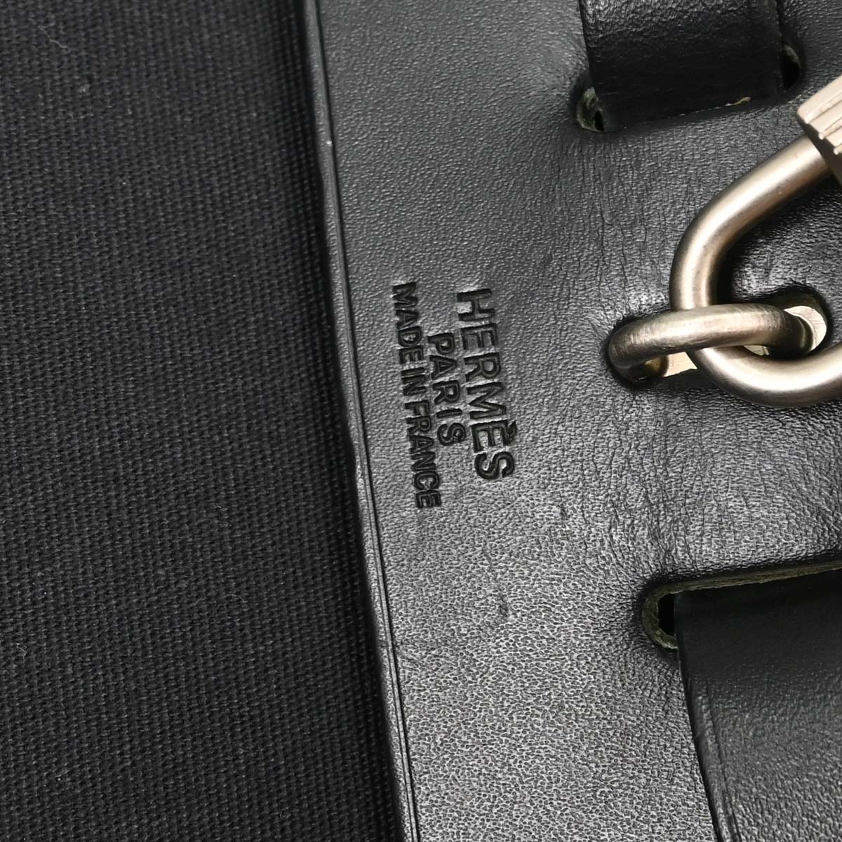 Hermes Black Toile Officier Herbag a Dos 2 in 1 Backpack