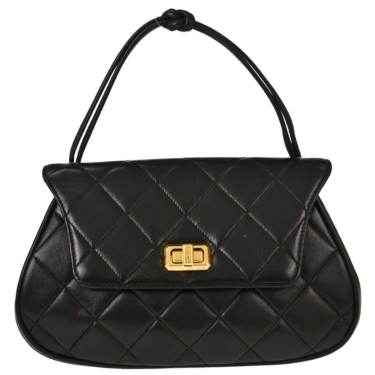 Chanel 1994-1996 Black Lambskin Mademoiselle Lock Handbag