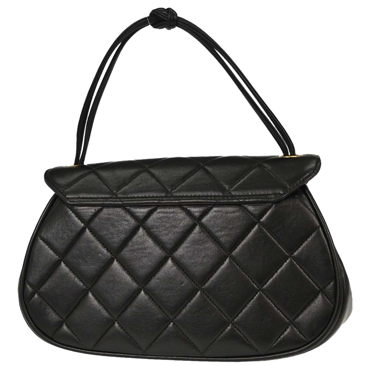 Chanel 1994-1996 Black Lambskin Mademoiselle Lock Handbag
