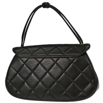 Chanel 1994-1996 Black Lambskin Mademoiselle Lock Handbag