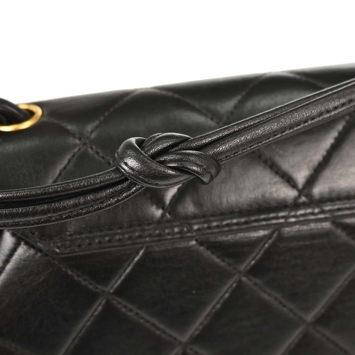 Chanel 1994-1996 Black Lambskin Mademoiselle Lock Handbag