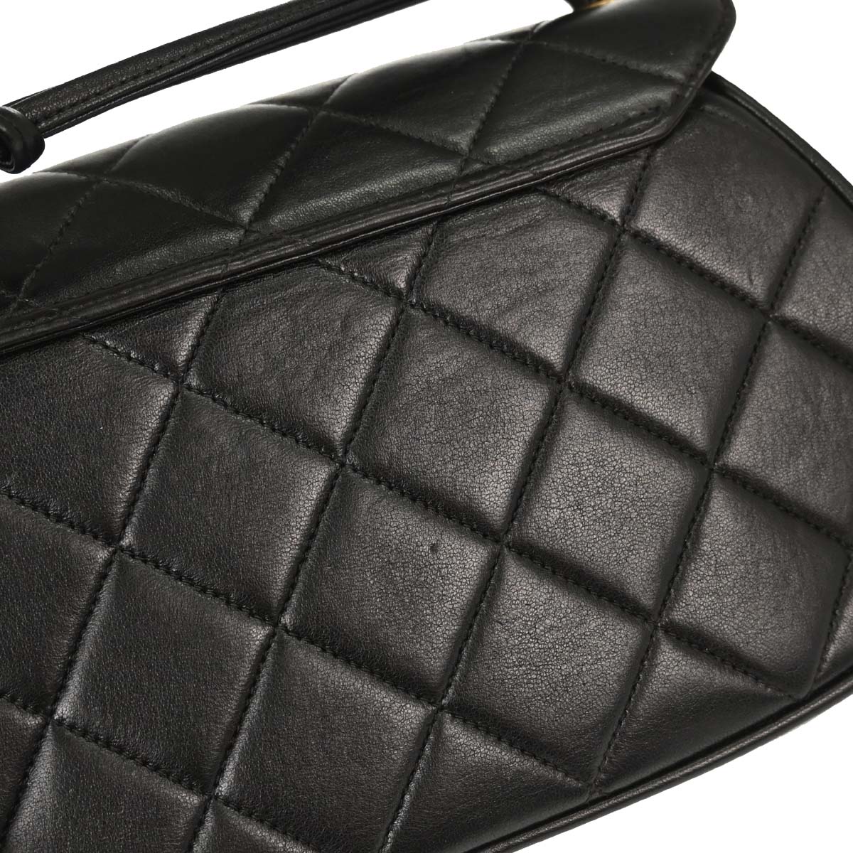 Chanel 1994-1996 Black Lambskin Mademoiselle Lock Handbag