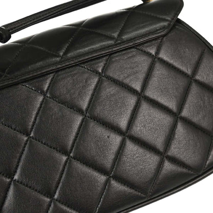 Chanel 1994-1996 Black Lambskin Mademoiselle Lock Handbag