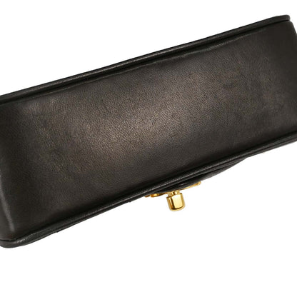 Chanel Black Lambskin Chevron Shoulder Bag