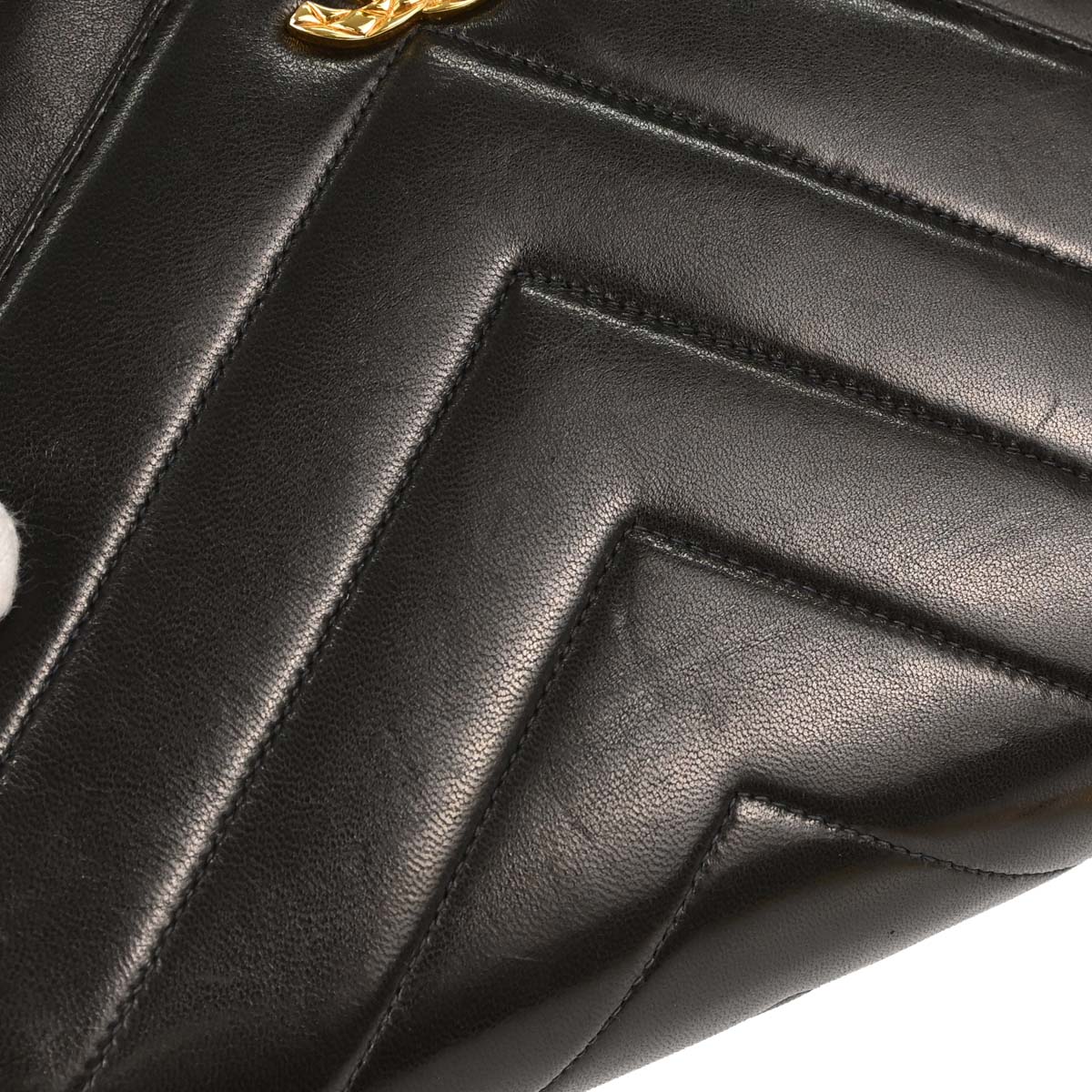 Chanel Black Lambskin Chevron Shoulder Bag