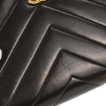 Chanel Black Lambskin Chevron Shoulder Bag