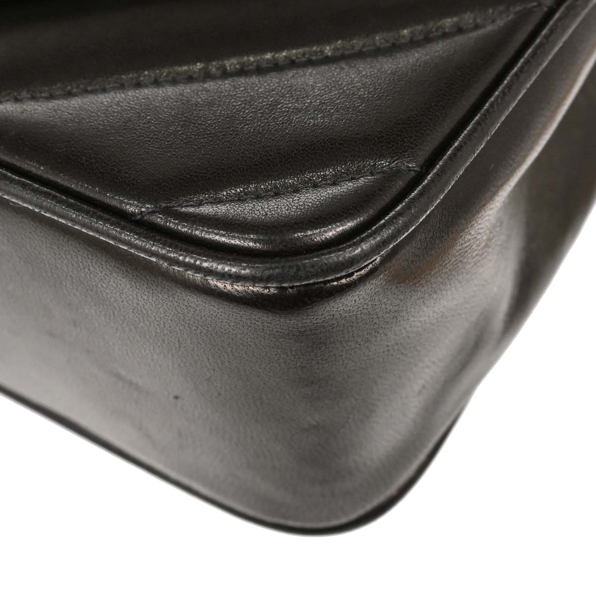 Chanel Black Lambskin Chevron Shoulder Bag