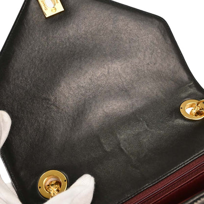 Chanel Black Lambskin Chevron Shoulder Bag