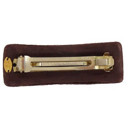 Chanel Brown Velvet Hair Barrette Accessories 61
