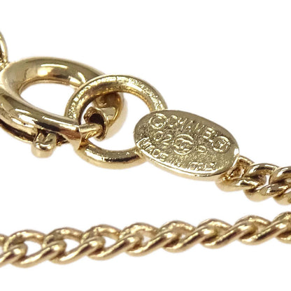 Chanel Rhinestone Gold Square CC Pendant Necklace 02P