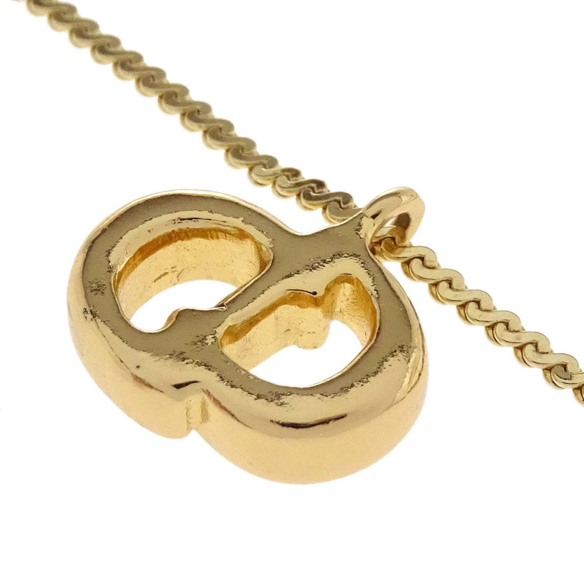 Christian Dior Necklace Pendant Gold Rhinestone