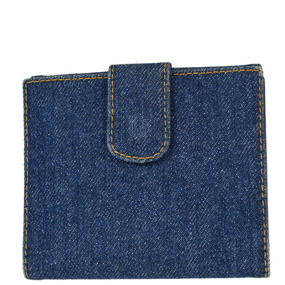 Chanel Indigo Denim Bifold Wallet Purse