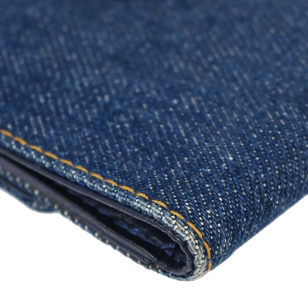 Chanel Indigo Denim Bifold Wallet Purse