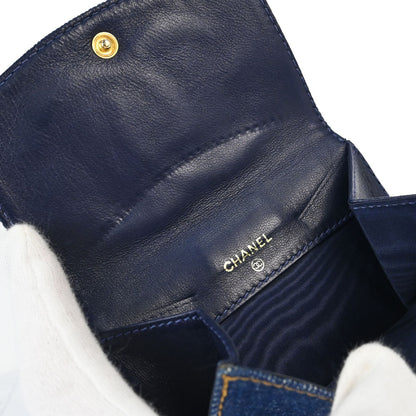 Chanel Indigo Denim Bifold Wallet Purse