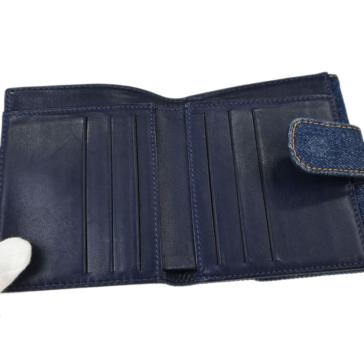 Chanel Indigo Denim Bifold Wallet Purse